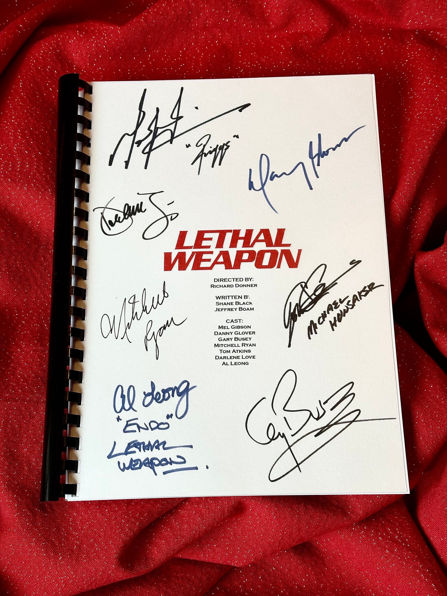 LETHAL WEAPON Signed Movie Script, Birthday Gift, Movie Gift, Film Screenplay, Cinema, Autograph, Reproduction