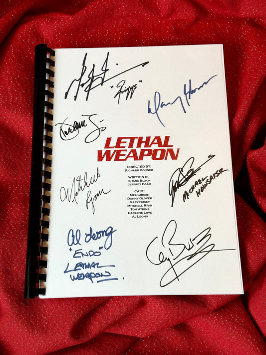 LETHAL WEAPON Signed Movie Script, Birthday Gift, Movie Gift, Film Screenplay, Cinema, Autograph, Reproduction