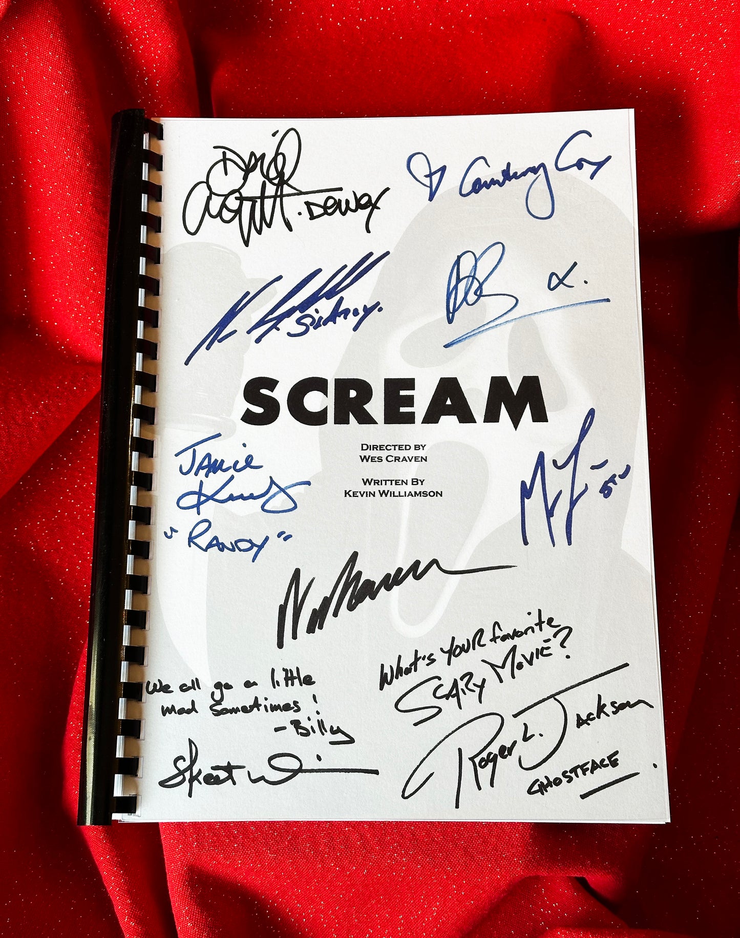 SCREAM Signed Movie Script, Birthday Gift, Movie Gift, Film Script, Screenplay, Autographs,