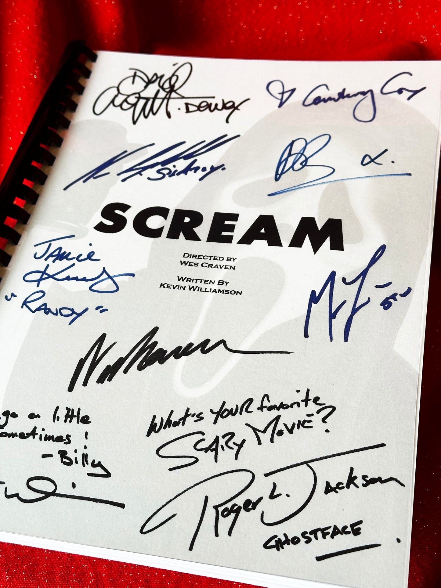 SCREAM Signed Movie Script, Birthday Gift, Movie Gift, Film Script, Screenplay, Autographs,