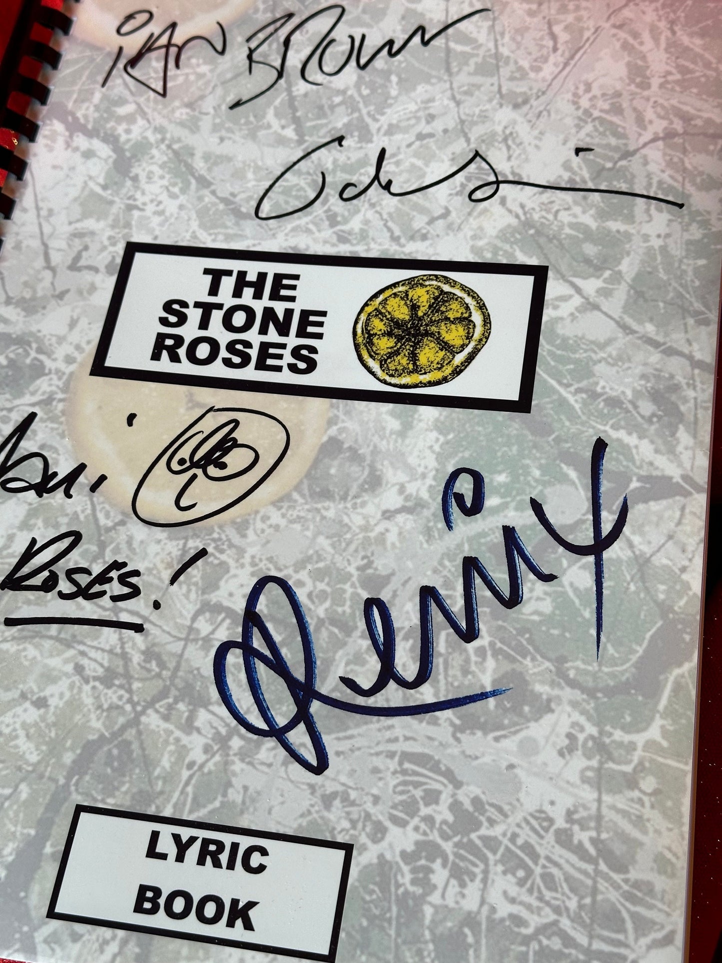 THE STONE ROSES Signed Lyric Book, Reprint, Birthday Gift, Music Gift, Band, Pop Music, Ian Brown,