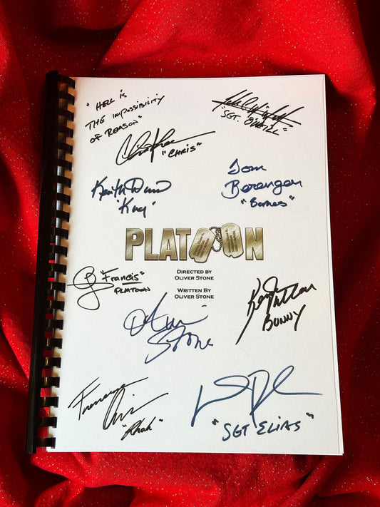 PLATOON Signed Movie Script, Birthday Gift, Movie Gift, Film, Screenplay, Present, Film