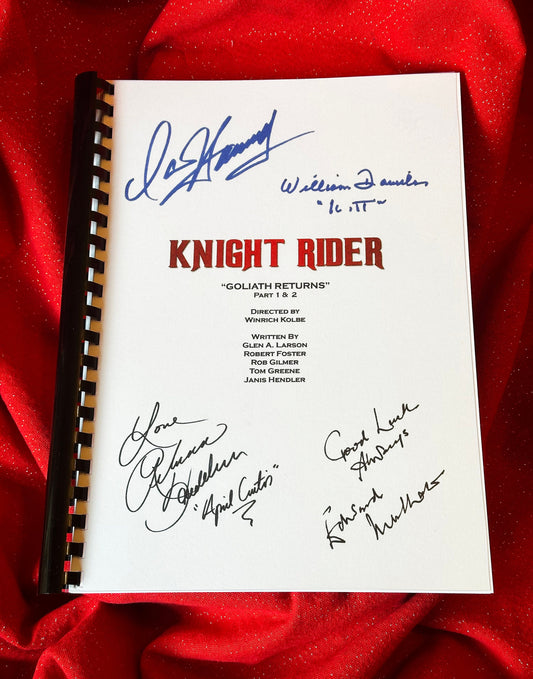 KNIGHT RIDER Signed Script, Goliath Returns Part 1 & 2, Birthday Gift, Movie Gift, Film, Screenplay, 80's, Retro, Baywatch