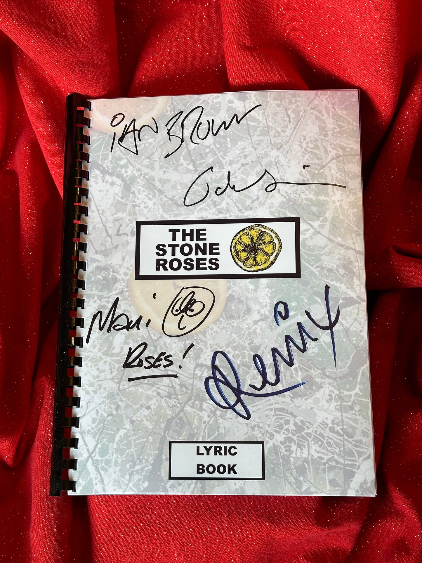 THE STONE ROSES Signed Lyric Book, Reprint, Birthday Gift, Music Gift, Band, Pop Music, Ian Brown,