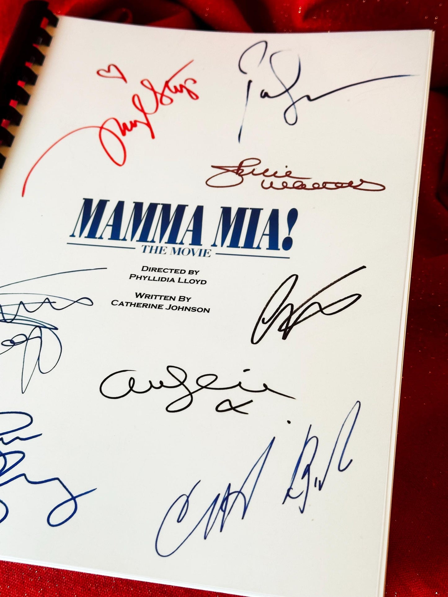 MAMMA MIA Signed Movie Script, Movie Present, Birthday Gift, Movie Gift, Film Script, Stocking filler