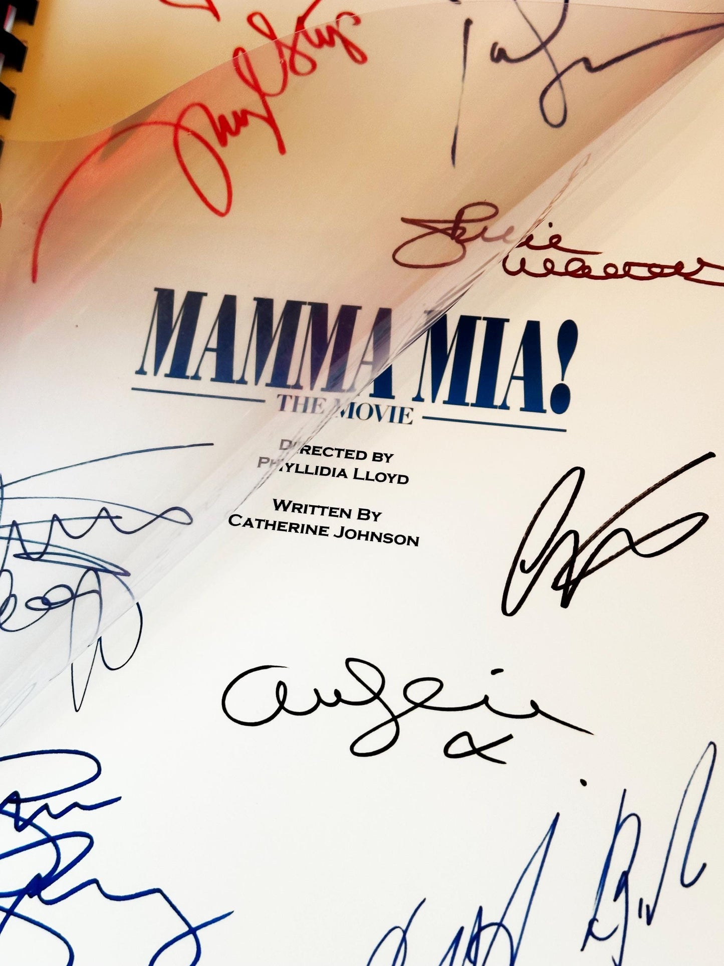 MAMMA MIA Signed Movie Script, Movie Present, Birthday Gift, Movie Gift, Film Script, Stocking filler