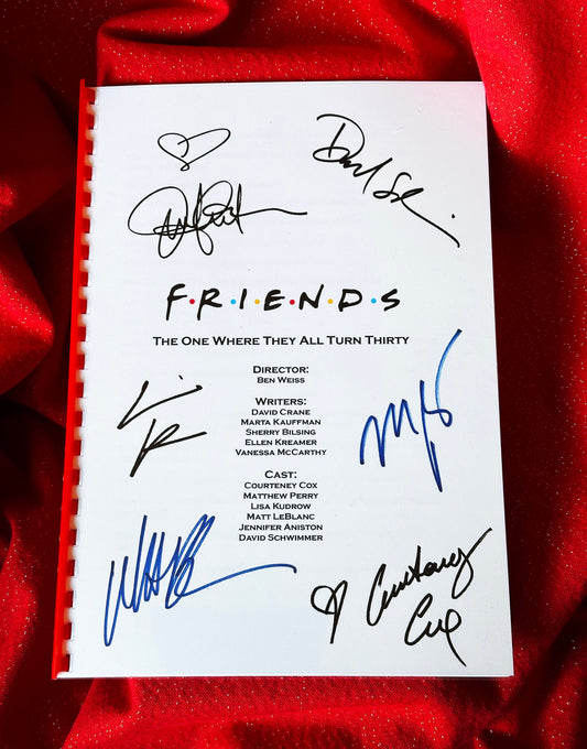 FRIENDS The One Where They All Turn Thirty Signed Script, Present, Birthday Gift, Movie Gift, Film Script, Film Present, Movies, Cinema