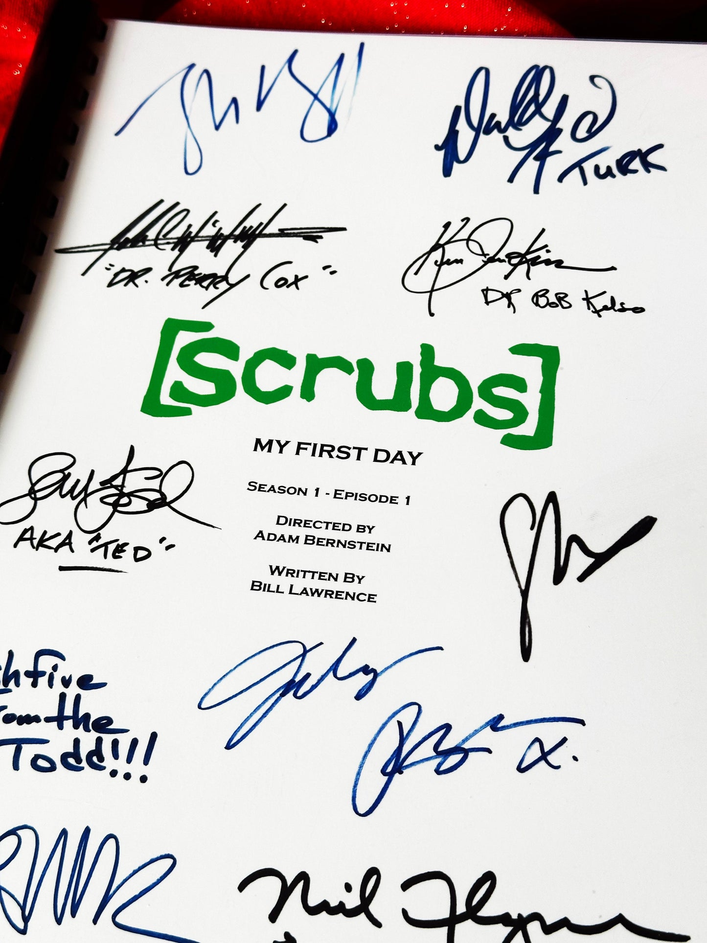 SCRUBS Signed Script, Present, Birthday Gift, Movie Gift, Film Script, Film Present, Movies, Cinema