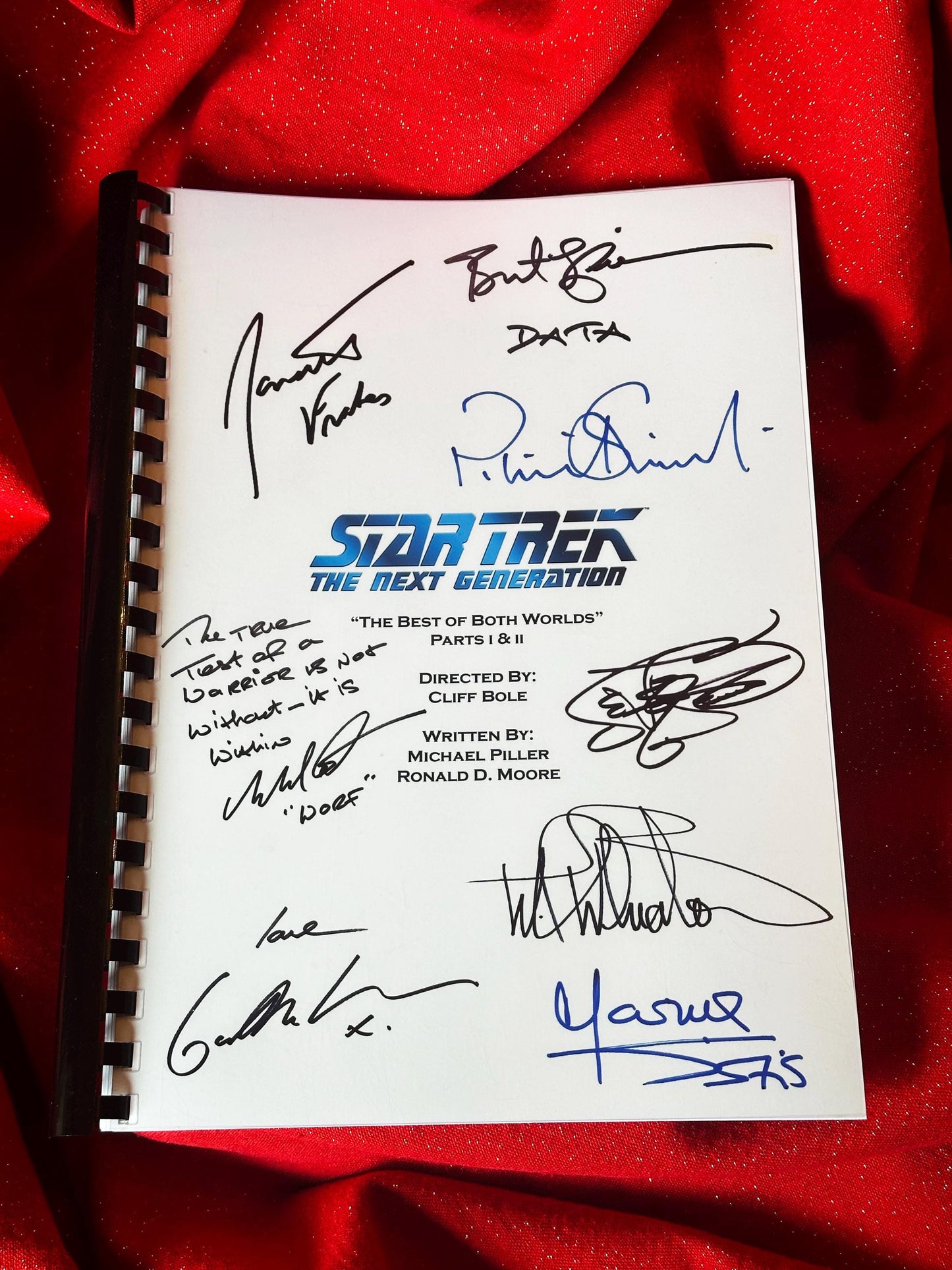 STAR TREK The Next Generation, The Best Of Both Worlds Part 1 & 2 Combined, Signed Script, Birthday Gift, Movie, Film, Screenplay, Picard