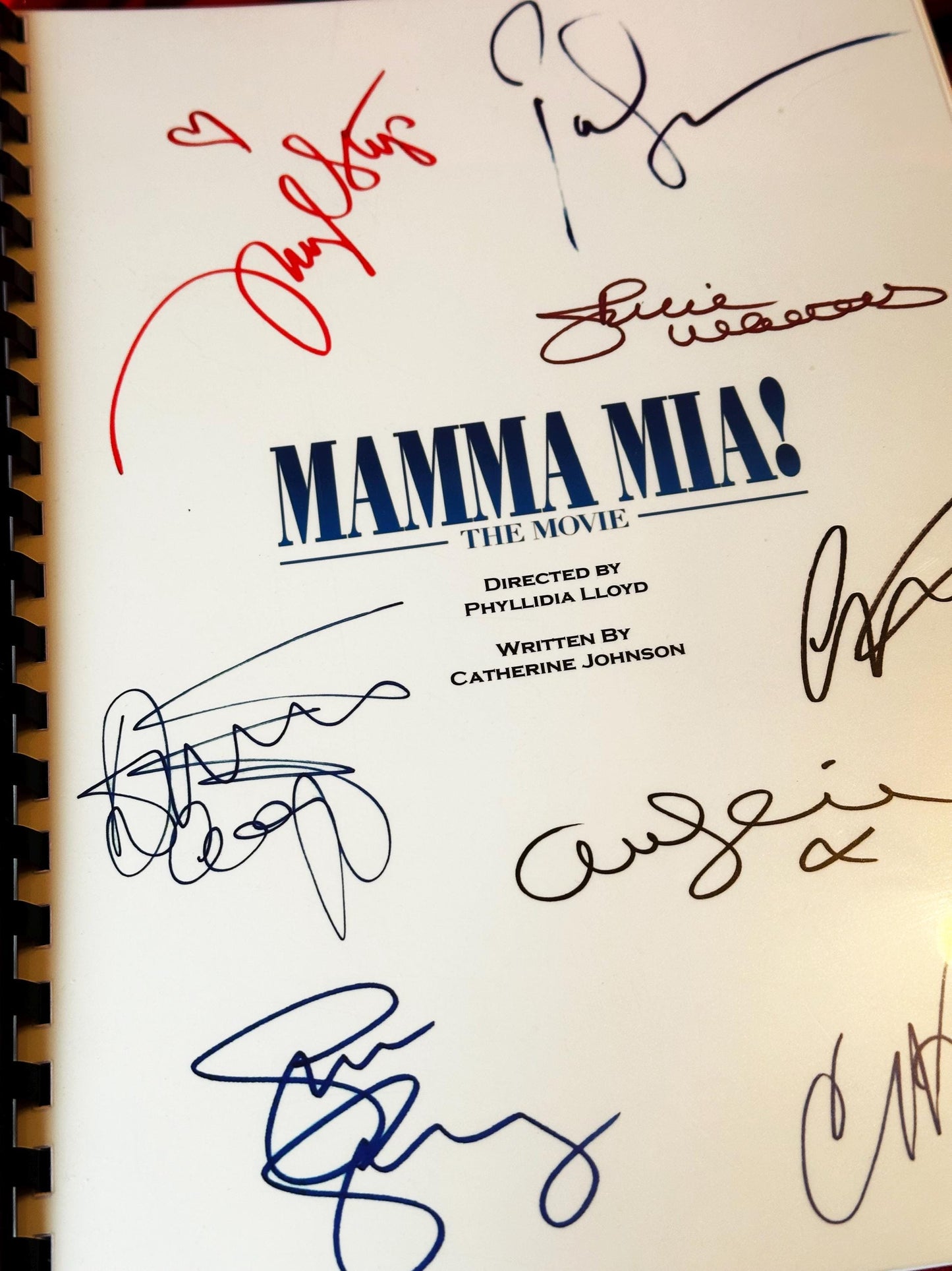 MAMMA MIA Signed Movie Script, Movie Present, Birthday Gift, Movie Gift, Film Script, Stocking filler