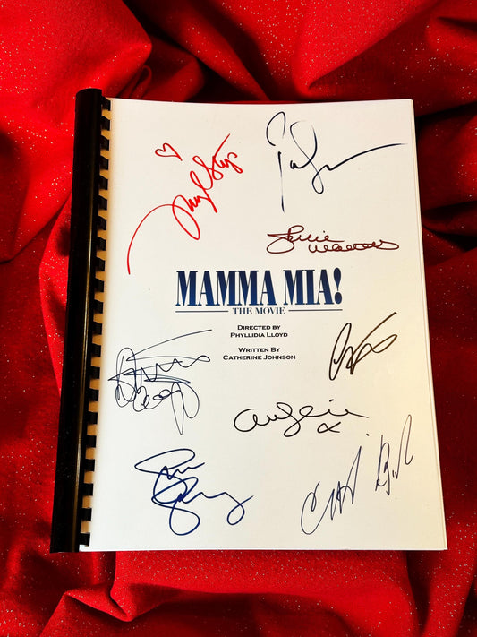 MAMMA MIA Signed Movie Script, Movie Present, Birthday Gift, Movie Gift, Film Script, Stocking filler